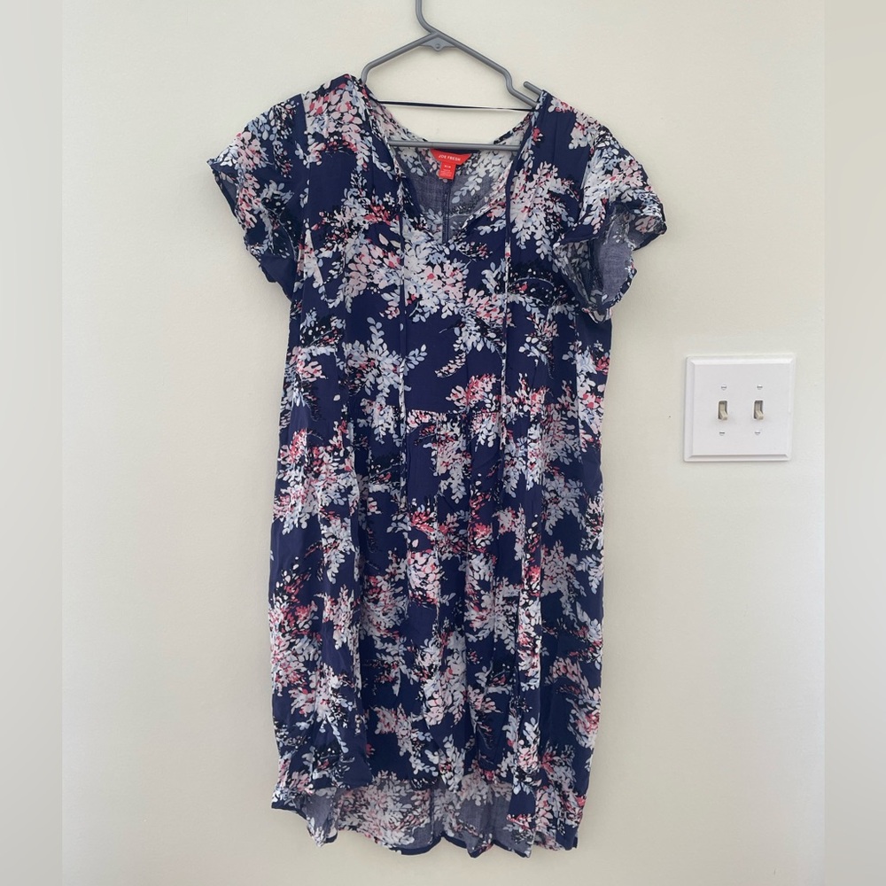 Joe Fresh Navy and White Floral Dress